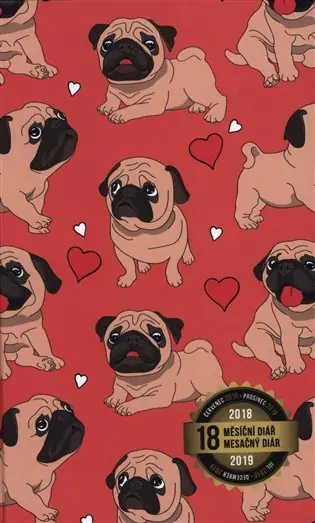 Dokud Zásoby Vydrží 18 měsíční diář Petito – Mops 2018/2019: 11 x 17 cm